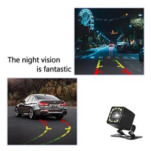 Yonput 1 Pack HD Car Backup Camera, Waterproof 12 LED Light Night Rear View Reversing Camera, 170 Degree Wide View Angle License Plate View Camera, for Cars, SUV, Trucks, RV (Black)