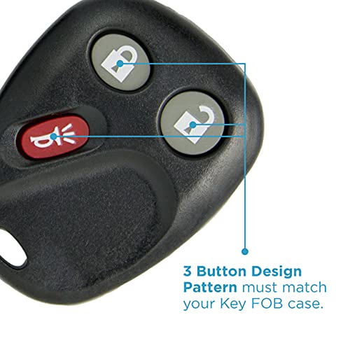 Keyless2Go Replacement for New Shell Case and Button Pad for Remote Key Fob with FCC LHJ011 - Shell ONLY