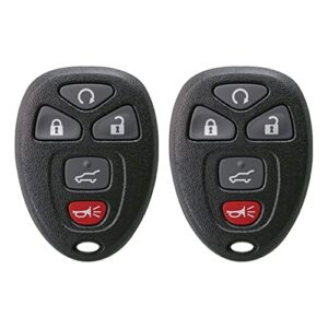 keyless2go replacement for keyless entry car key vehicles that use 5 button 15913415 ouc60270 ouc60221, self-programming – 2 pack