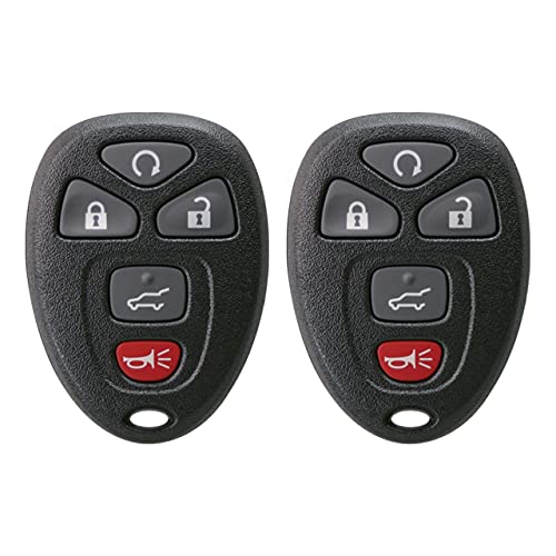 Keyless2Go Replacement for Keyless Entry Car Key Vehicles That Use 5 Button 15913415 OUC60270 OUC60221, Self-Programming - 2 Pack