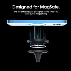 TechMatte Magnetic Vent Car Phone Mount Compatible with iPhone 14 iPhone 13, iPhone 12, Pro, Pro Max, Mini, iPhone 14 Plus and MagSafe Case (Blue)