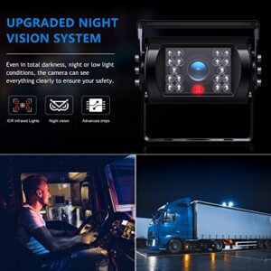 DVKNM Upgrade Dual Backup Camera Monitor Kit 7'' HD 1080P IP69 Waterproof Rearview Reversing Rear View Camera Monitor for Truck Trailer Semi-Trailer Box Truck RV Pickup Truck Easy Installation (TZ102)