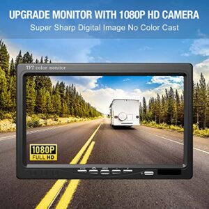 DVKNM Upgrade Dual Backup Camera Monitor Kit 7'' HD 1080P IP69 Waterproof Rearview Reversing Rear View Camera Monitor for Truck Trailer Semi-Trailer Box Truck RV Pickup Truck Easy Installation (TZ102)