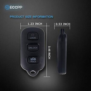 ECCPP Replacement fit for Keyless Entry Remote Key Fob for TOYOTA Sienna Solara Camry Corolla Matrix/Pontiac Vibe GQ43VT14T (Pack of 2)