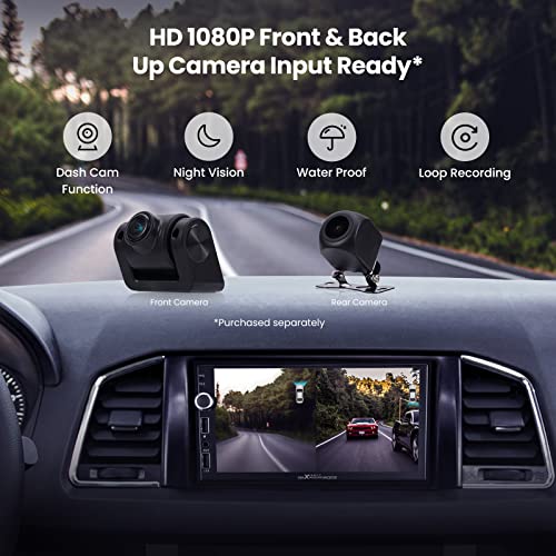 maXpeedingrods Android Double Din Car Stereo Radio with Wireless Apple CarPlay & Android Auto, 7 Inch HD Touch Screen in-Dash GPS Navigation Head Unit, Bluetooth, MirrorLink, Wi-Fi, Dual MIC, 2G+32G