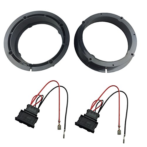 DKMUS Speakers Adapter for VW Golf IV Passat Speaker Spacer Rings 165mm 6.5" Kit with Wiring Harness