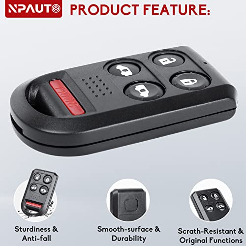 NPAUTO Key Fob Replacement for Honda Odyssey 2005 2006 2007 2008 2009 2010 - Keyless Entry Remote Car Control Key Fobs (OUCG8D-399H-A, 72147-SHJ-A21, 5 Buttons)