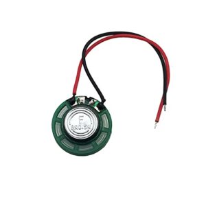 1in speaker 26mm 8 ohm 1/4 watt (0.25w) nominal / 1/2 watt (0.5 w) maximum power output – green plastic shell with 4 in (104 mm) wires