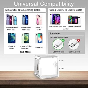 USB C Charger 20W PD 3.0 Durable Compact Fast Charger Compat with iPhone 14/14 Pro/14 Pro Max/13/13 Mini/13 Pro/13 Pro Max/12/12 Mini, Galaxy/Pixel 4/3, iPad Pro/Air iPad Mini, No Cable, White