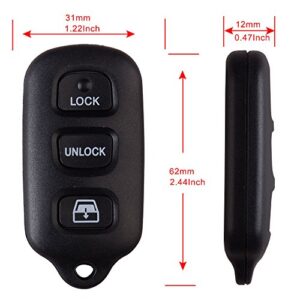 BESTHA 2 Key Fob Replacement for Toyota 4Runner Sequoia keyless entry remote HYQ12BBX, HYQ12BAN, HYQ1512Y