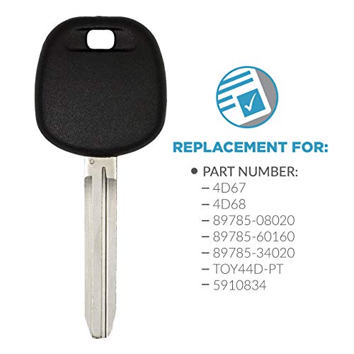 Keyless2Go Replacement for New Uncut Transponder Ignition Car Key for Select Toyota Vehicles