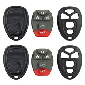 keyless2go replacement for new shell case and 5 button pad for remote key fob with fcc ouc60270 – shell only (2 pack)