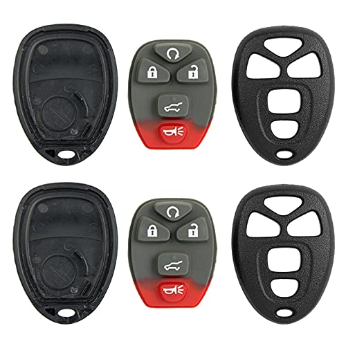 Keyless2Go Replacement for New Shell Case and 5 Button Pad for Remote Key Fob with FCC OUC60270 - Shell ONLY (2 Pack)