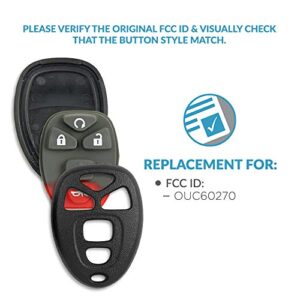 Keyless2Go Replacement for New Shell Case and 5 Button Pad for Remote Key Fob with FCC OUC60270 - Shell ONLY (2 Pack)