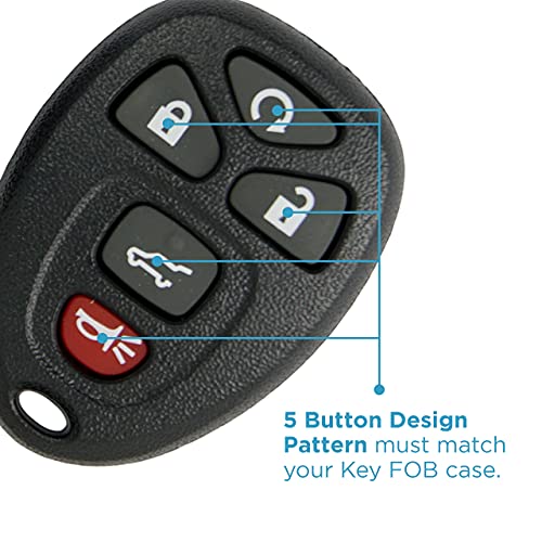 Keyless2Go Replacement for New Shell Case and 5 Button Pad for Remote Key Fob with FCC OUC60270 - Shell ONLY (2 Pack)