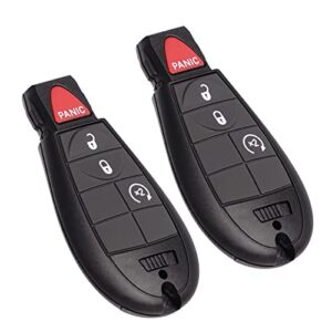 Key Fob Fobik Replacement Fits for Dodge Ram 1500 2013 2014 2015 2016 2017 2018 2019 2020 2021 2500 3500 4500 5500 2013-2018 Pickup Truck Keyless Entry Remote Start Control GQ4-53T 4B Set of 2