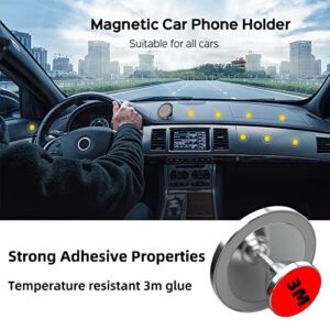 Magnetic Phone Holder for Car, [ 2 Groups Super Strong Magnet ] [ 360° Rotation ] Universal Dashboard Car Mount Holder Compatible with All Smartphones (Black)