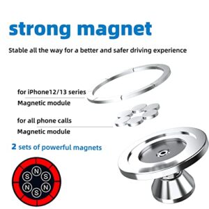 Magnetic Phone Holder for Car, [ 2 Groups Super Strong Magnet ] [ 360° Rotation ] Universal Dashboard Car Mount Holder Compatible with All Smartphones (Black)