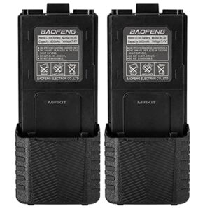 baofeng 2x replacement battery 7.4v 3800mah for walkie talkies uv5 bf-f8hp uv-5r mk4 mk5 uv5rush plus uv-5rtp bf-f8+ mirkit edition
