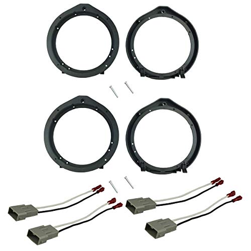 DKMUS 2 X Pairs Speaker Adapter Mounting Plates for Honda Civic 2006-2011 6.5"/6.75" 165mm Stand Ring Kit with Wiring Harness