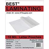 Best Laminating - 10 Mil Clear Letter Size Thermal Laminating Pouches - 9 X 11.5 - Qty 50