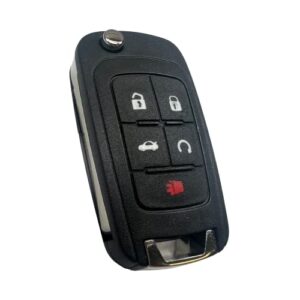5 button flip keyless entry remote key fob compatible with chevy cruze/camaro/impala/equinox/gmc terrain/buick lacrosse 2010 2011 2012 2013 2014 2015 2016 2017 2018 2019 replacement for oht01060512