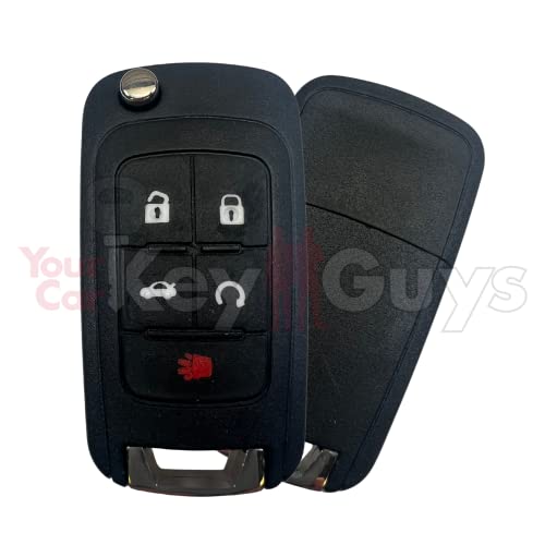 5 Button Flip Keyless Entry Remote Key Fob Compatible with Chevy Cruze/Camaro/Impala/Equinox/GMC Terrain/Buick Lacrosse 2010 2011 2012 2013 2014 2015 2016 2017 2018 2019 Replacement for OHT01060512