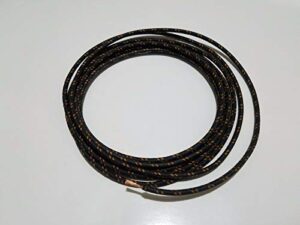 vintage braided cloth covered primary wire 16 gauge black orange 10 feet