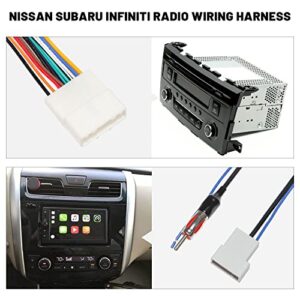 NuIth 70-7552 Radio Wiring Harness Connector w/Antenna Adapter Plug Replacement for Nissan 2007-2019, Infiniti 2008-2013, Subaru 2008-2013 Mount Aftermarket CD Player Stereo Receiver Wire Adaptor