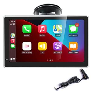 polarlander 7 inch touchscreen monitor for wireless apple carplayer and android auto built-in two speakers car stereo multimedia player with bluetooth, mirror link, dash or windshield mounted