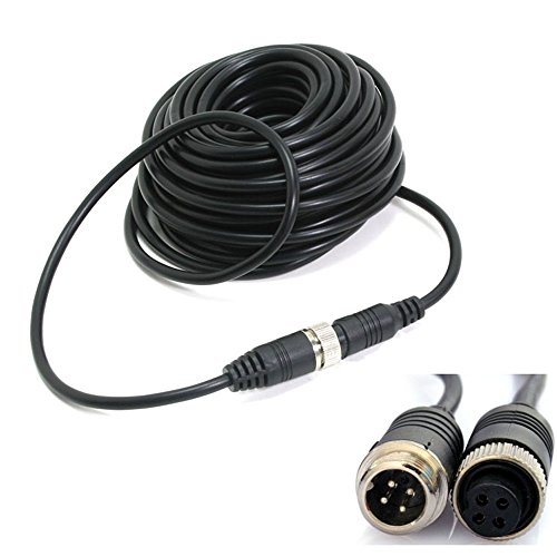 20M (65FT) 4Pin Video Extension Cable Wire For Car Long Bus Truck Reversing Rear View Camera Motorhome Vehicle Backup Monitor CCTV System Waterproof