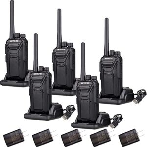 retevis rt27 walkie talkies for adults,rugged 2 way radio rechargeable,vox hands free emergency alert heavy duty,portable frs two-way radios,for healthcare,education,government(5 pack)