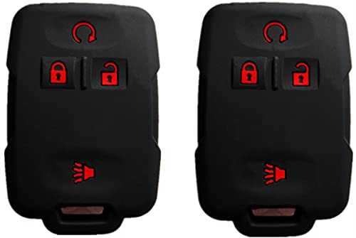 Smart Key Fob Cover Case Protector Keyless Remote Holder for Chevrolet Silverado Colorado M3N32337100 13577770 13577771 GMC Sierra Yukon Cadillac Black