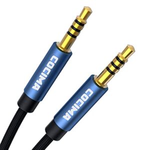 COCIMA TRRS 3.5mm Audio Cable [6.6ft/2M] 4-Pole Microphone Male to Male Nylon Braided AUX Cable Cord Stereo for Headphones Car Home Stereos Speakers Tablets martphones & More