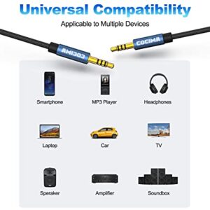 COCIMA TRRS 3.5mm Audio Cable [6.6ft/2M] 4-Pole Microphone Male to Male Nylon Braided AUX Cable Cord Stereo for Headphones Car Home Stereos Speakers Tablets martphones & More