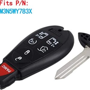 Keyless Remote Smart Key Fob Replacement Fit for 2008-2016 Chrysler Town and Country 2008-2016 Dodge Grand Caravan 2008-2020, M3N5WY783X