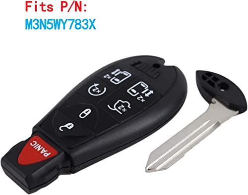 Keyless Remote Smart Key Fob Replacement Fit for 2008-2016 Chrysler Town and Country 2008-2016 Dodge Grand Caravan 2008-2020, M3N5WY783X