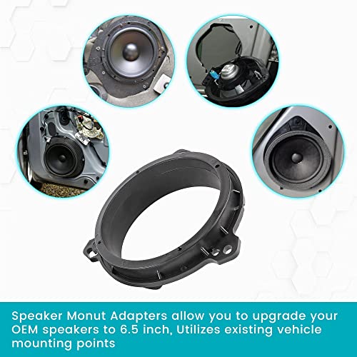 NuIth Door Speaker Adapter w/Speaker Wiring Harness for Select Toyota 1998-2015, Scion 2004-2014 Aftermarket Car 6.5 Inch Speaker Adapters Rings Kit