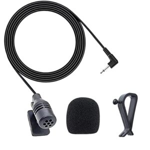 micmxmo 3.5mm microphone for car vehicle head unit gps dvd enabled stereo audio radio assembly mic with 3m cable, plug and play