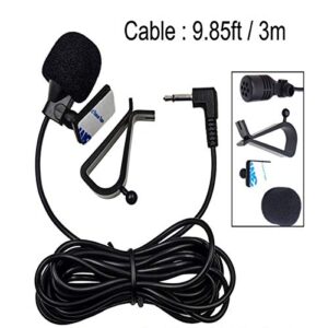 MICMXMO 3.5mm Microphone for Car Vehicle Head Unit GPS DVD Enabled Stereo Audio Radio Assembly Mic with 3m Cable, Plug and Play