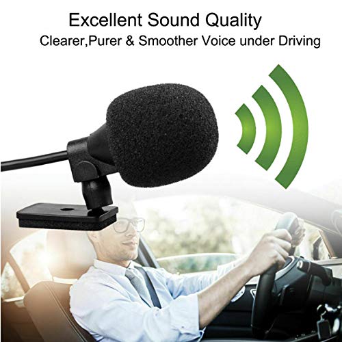 MICMXMO 3.5mm Microphone for Car Vehicle Head Unit GPS DVD Enabled Stereo Audio Radio Assembly Mic with 3m Cable, Plug and Play