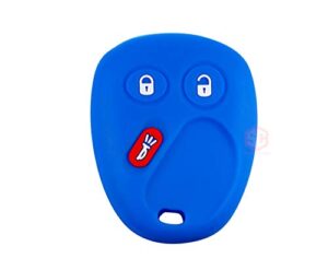 1x new key fob remote silicone cover fit – for select gm vehicles. (1 blue).