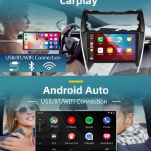 Android Car Stereo for Toyota Camry 2012 2013 2014 with Apple Carplay, Rimoody 10.1 Inch Touch Screen Car Radio with GPS Navigation Bluetooth FM HiFi WiFi Android Auto + AHD Backup Camera