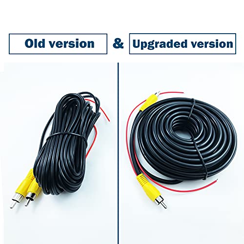 Collyon Upgraded Version Thickened 50FTRCA Video Cable, RCA Male to Male Plug Car Reverse Reversing Rear View Parking Backup Camera Video Audio Extension Cable with Detection Trigger Wire