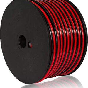 GS Power 16 Gauge Wire (16 AWG) - 100 Foot, Pure Copper, Stranded Electrical Wiring for Speaker, Automotive, Trailer, Stereo and Home Theater Applications - Red/Black