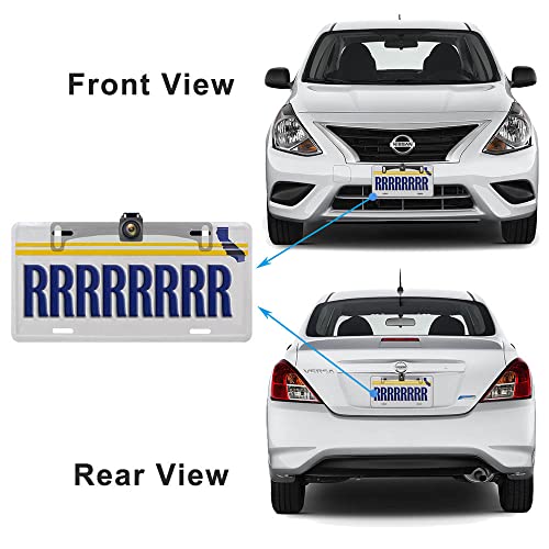 YEOIZO License Plate Camera Mount, Back Up Camera License Plate Frame, Universal Car Dash Cam Mirror Camera Metal Bracket, Reverse Rear View Backup Camera Kit