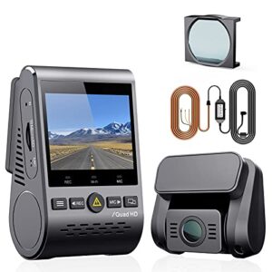 【bundle: viofo a129 plus duo with gps + cpl + hardwire cable】 viofo dual dash cam, 2k 1440p 60fps+1080p 30fps front and rear dash camera with wi-fi gps, parking mode, super capacitor (a129 plus duo)
