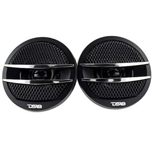 DS18 TX1S Tweeter X1 1.38-inch 200 Watts Max Pei Dome Ferrite Tweeters with Mounting Kit Angle, Flush, & Surface - Set of 2 (Black/Silver)