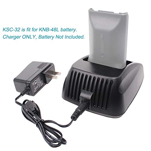 KSC-32 Charger Compatible for Kenwood Radio TH-D72A TK-2180 TK-3180 TK-5210 TK-5310 NX-5200 NX-5300 NX-5400 NX-410 NX-411 Compatiable Battery KNB-48L/32N/33L/43L/47L/31A/50NC/54N