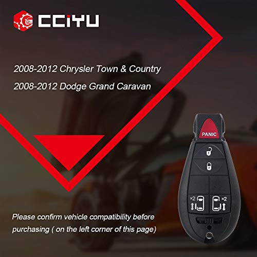 cciyu X 2 Flip Key Fob with Key Blade 5 buttons Replacement fit for 08 09 10 11 12 Dodge Series with FCC M3N5WY783XF